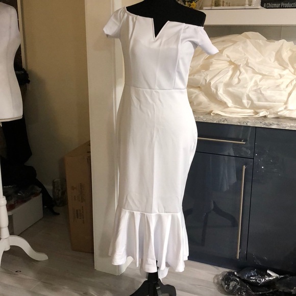 Mermaid versatile shoulder white midi - Picture 2 of 8